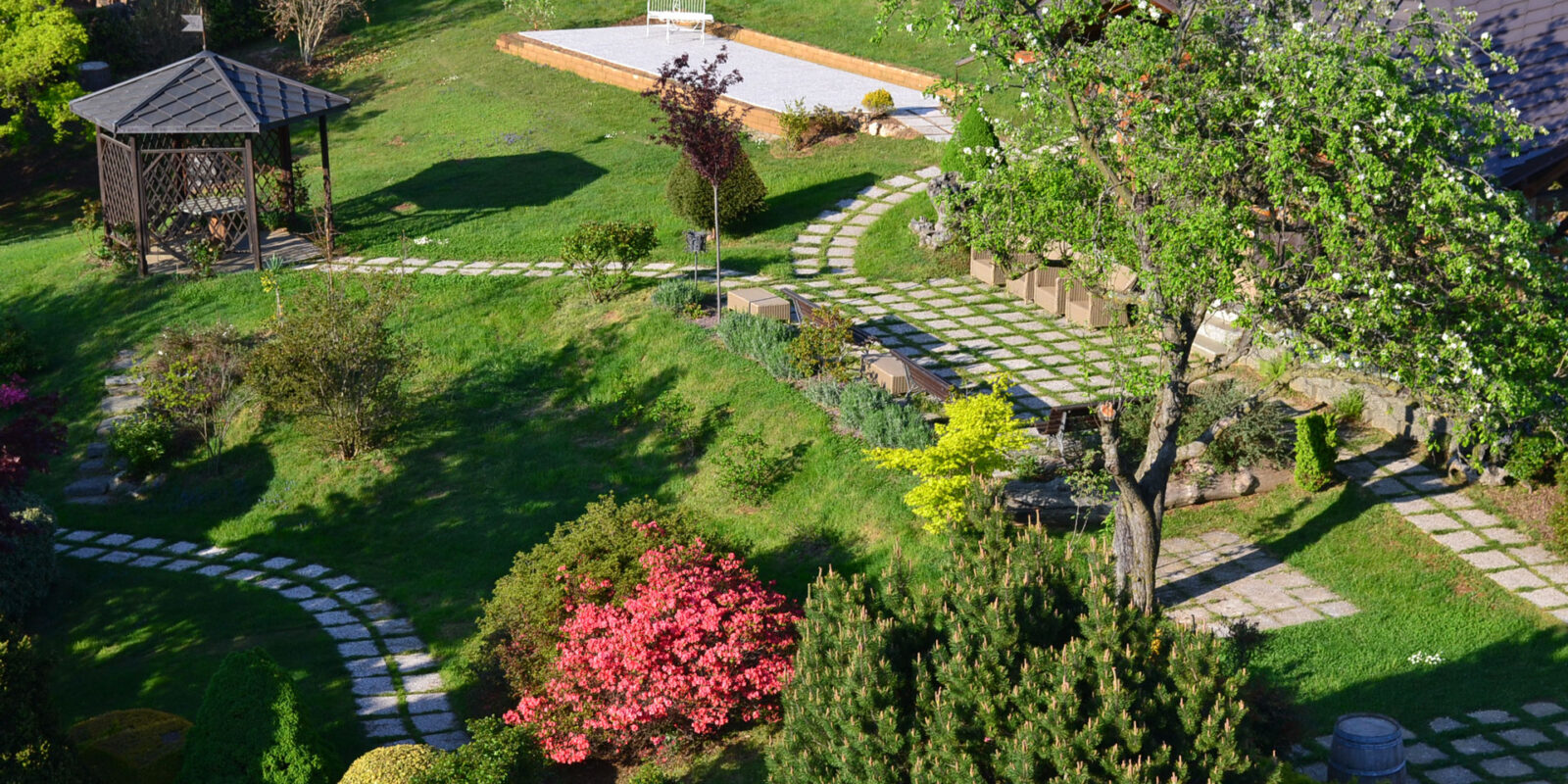 Vista dall’alto del parco per cerimonie ed eventi a Coassolo vicino Torino